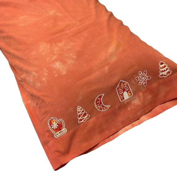 Gingerbread Christmas Holiday Pillow Case Botanically Dyed - Picture 1 of 11